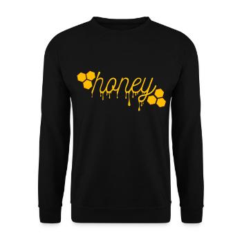 Honey Shirt ● Flowing Honey ● Gift - Unisex Sweatshirt - black - Front - Alina (178cm) & Michal (187cm)