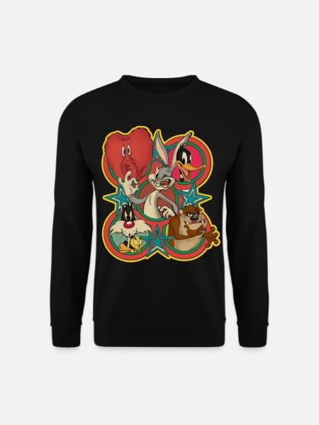 Looney Tunes Bugs Bunny Logo Gruppenbild Vintage - Unisex Pullover - Schwarz