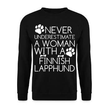 Chiens Lapphund finlandais Chien Lapinkoira - Sweat-shirt Unisexe - noir - Devant - Alina (178cm) & Michal (187cm)