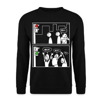 Börse Aktien Börsenhandel Trading Trader Daytrader - Unisex Pullover - Schwarz - Vorne - Alina (178cm) & Michal (187cm)