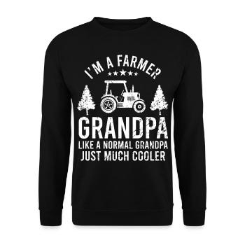 paysan grand-père grand-père farmer cadeau - Sweat-shirt Unisexe - noir - Devant - Alina (178cm) & Michal (187cm)
