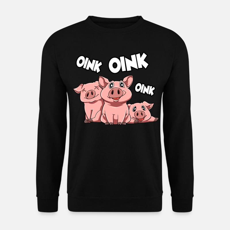 Schweinchen Schwein Oink - Unisex Pullover - Schwarz