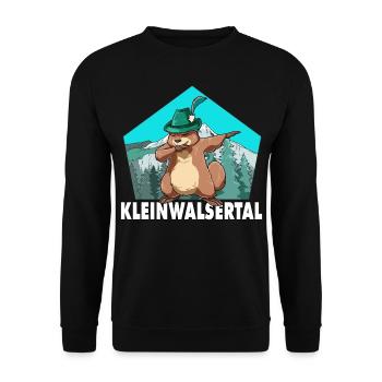 Kleinwalsertal Murmeltier für einen Walser - Unisex Pullover - Schwarz - Vorne - Alina (178cm) & Michal (187cm)