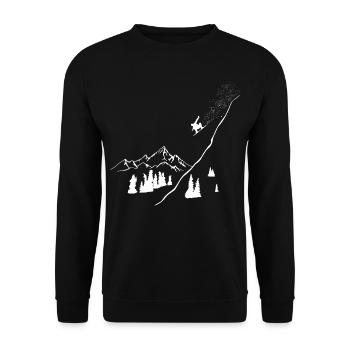Snowboarders, Winter sports, Mountains, Snowboard, Snow - Unisex Sweatshirt - black - Front - Alina (178cm) & Michal (187cm)