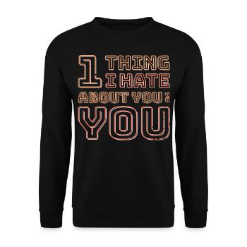 I hate you Shirt - Unisex Pullover - Schwarz - Vorne - Alina (178cm) & Michal (187cm)