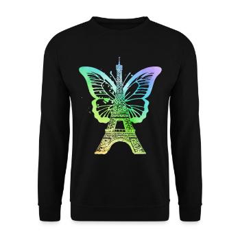 Paris France City Skyline Tour Eiffel Art - Sweat-shirt Unisexe - noir - Devant - Alina (178cm) & Michal (187cm)