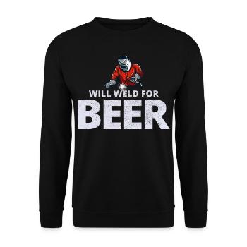 Welding Welder Metal Construction Ironworker Beer - Unisex Sweatshirt - black - Front - Alina (178cm) & Michal (187cm)
