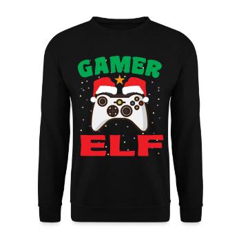 Gamer Elf - Unisex Pullover - Schwarz - Vorne - Alina (178cm) & Michal (187cm)