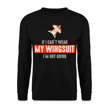 Wingsuit fliegen Base Jumping Fallschirmspringen Wingsuiting - Unisex Pullover - Schwarz - Vorne - Alina (178cm) & Michal (187cm)