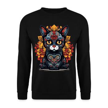 Souci mexicain Chat 2 - Sweat-shirt Unisexe - noir - Devant - Alina (178cm) & Michal (187cm)