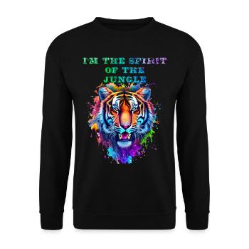 Je suis l’ de la jungle - Sweat-shirt Unisexe - noir - Devant - Alina (178cm) & Michal (187cm)
