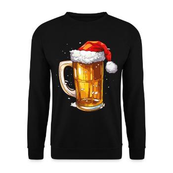 Christmas Beer Christmas Beer Cheers Funny Humor - Unisex Sweatshirt - black - Front - Alina (178cm) & Michal (187cm)