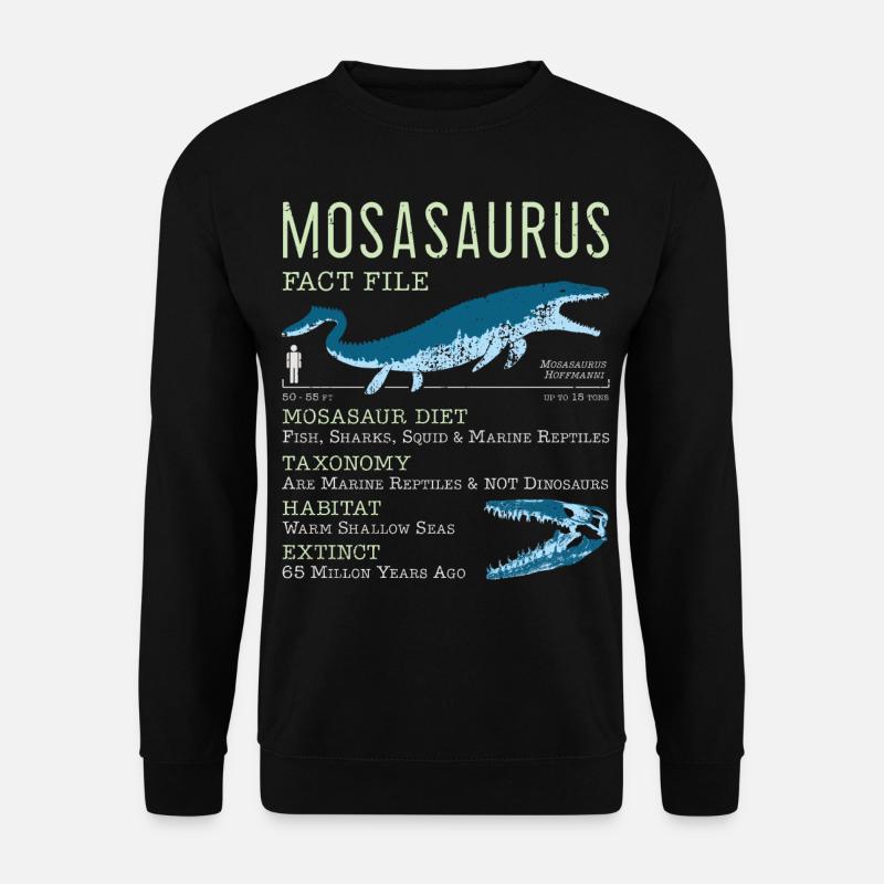 Mosasaurus Fakten - Unisex Pullover - Schwarz