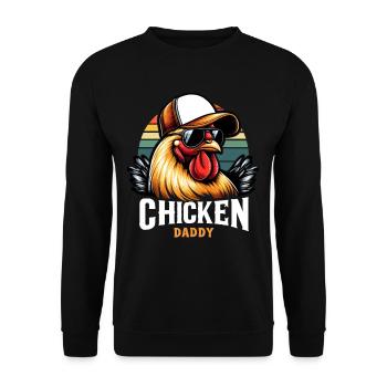 Chicken Daddy For Dad Men Farmer Chicken Love - Unisex Sweatshirt - black - Front - Alina (178cm) & Michal (187cm)