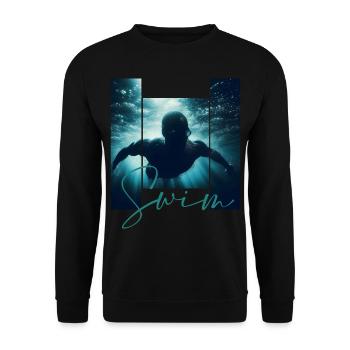 Swim - Unisex Sweatshirt - black - Front - Alina (178cm) & Michal (187cm)