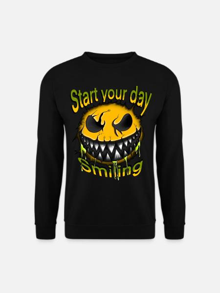 Start your day smiling - Unisex Pullover - Schwarz