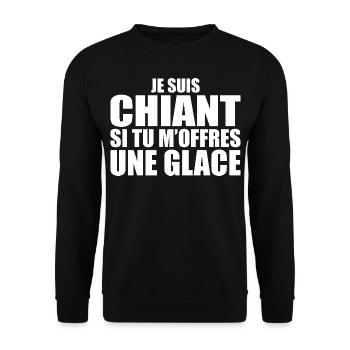 Man who adores: . Funny Design, Humor - Unisex Sweatshirt - black - Front - Alina (178cm) & Michal (187cm)