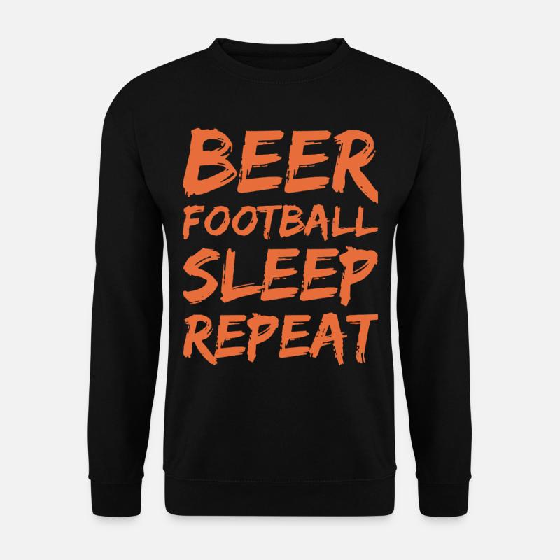 Beer Football Sleep Repeat - Unisex Sweatshirt - black