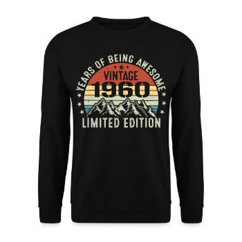 Gift to Celebrate Your Birth Year 1960 - Unisex Sweatshirt - black - Front - Alina (178cm) & Michal (187cm)