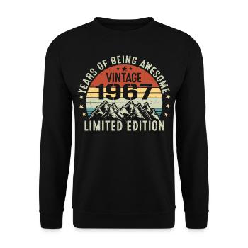 Gift to Celebrate Your Birth Year 1967 - Unisex Sweatshirt - black - Front - Alina (178cm) & Michal (187cm)