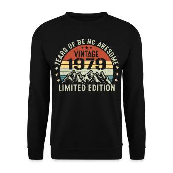 Gift to Celebrate Your Birth Year 1979 - Unisex Sweatshirt - black - Front - Alina (178cm) & Michal (187cm)