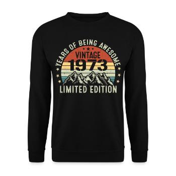 Gift to Celebrate Your Birth Year 1973 - Unisex Sweatshirt - black - Front - Alina (178cm) & Michal (187cm)
