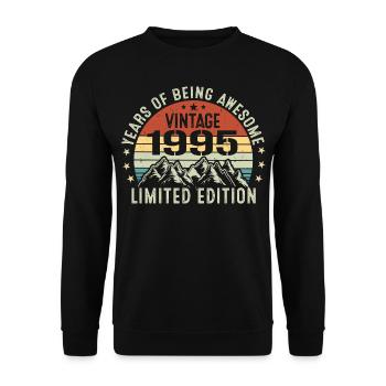 Gift to Celebrate Your Birth Year 1995 - Unisex Sweatshirt - black - Front - Alina (178cm) & Michal (187cm)