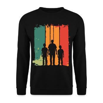 Father's Day father with two sons retro vintage - Unisex Sweatshirt - black - Front - Alina (178cm) & Michal (187cm)