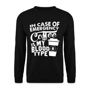 Coffee Is My Blood Type - Unisex Sweatshirt - black - Front - Alina (178cm) & Michal (187cm)