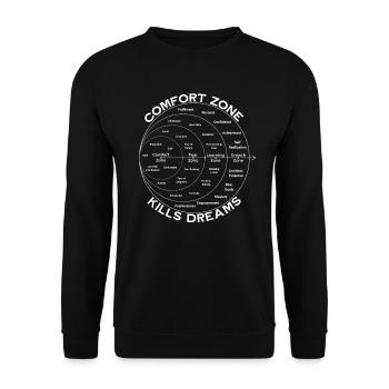 Comfort Zone Kills Dreams Motivational Saying - Unisex Sweatshirt - black - Front - Alina (178cm) & Michal (187cm)