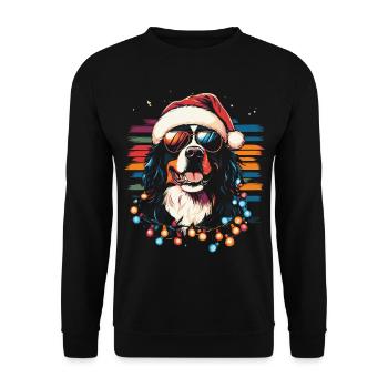 Bouvier bernois avec lunettes de soleil chapeau de Noël - Sweat-shirt Unisexe - noir - Devant - Alina (178cm) & Michal (187cm)
