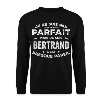 Bertrand Un Prénom, Une Histoire, Une Personnalité - Sweat-shirt Unisexe - noir - Devant - Alina (178cm) & Michal (187cm)