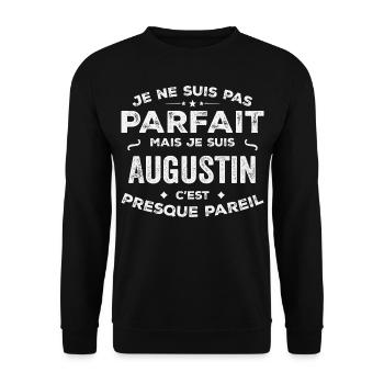 Augustin Un Prénom, Une Histoire, Une Personnalité - Sweat-shirt Unisexe - noir - Devant - Alina (178cm) & Michal (187cm)