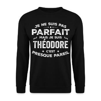 Théodore A first name, a story, a personality - Unisex Sweatshirt - black - Front - Alina (178cm) & Michal (187cm)
