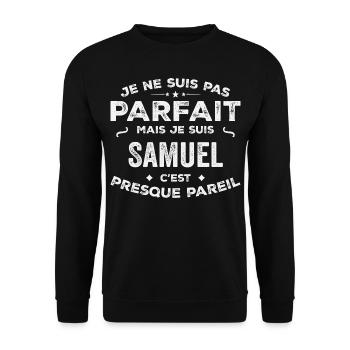 Samuel A first name, a story, a personality - Unisex Sweatshirt - black - Front - Alina (178cm) & Michal (187cm)