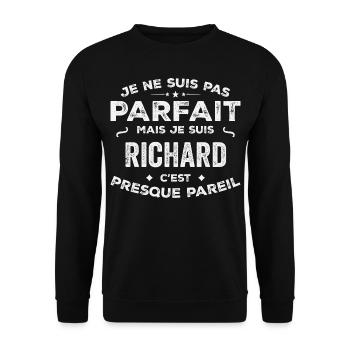 Richard Un Prénom, Une Histoire, Une Personnalité - Sweat-shirt Unisexe - noir - Devant - Alina (178cm) & Michal (187cm)