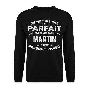 Martin Un Prénom, Une Histoire, Une Personnalité - Sweat-shirt Unisexe - noir - Devant - Alina (178cm) & Michal (187cm)
