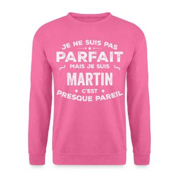Martin Un Prénom, Une Histoire, Une Personnalité - Sweat-shirt Unisexe - rose - Devant