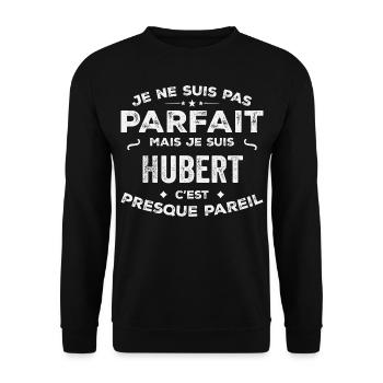 Hubert A first name, a story, a personality - Unisex Sweatshirt - black - Front - Alina (178cm) & Michal (187cm)