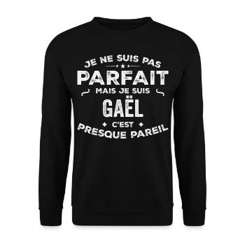 Gaël Un Prénom, Une Histoire, Une Personnalité - Sweat-shirt Unisexe - noir - Devant - Alina (178cm) & Michal (187cm)