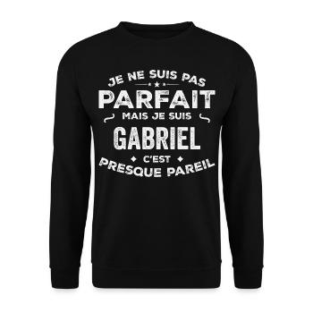 Gabriel Un Prénom, Une Histoire, Une Personnalité - Sweat-shirt Unisexe - noir - Devant - Alina (178cm) & Michal (187cm)