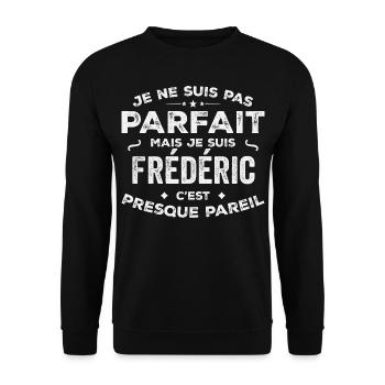 Frédéric Un Prénom, Une Histoire, Une Personnalité - Sweat-shirt Unisexe - noir - Devant - Alina (178cm) & Michal (187cm)