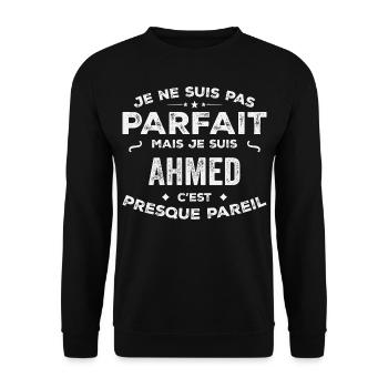 Ahmed A first name, a story, a personality - Unisex Sweatshirt - black - Front - Alina (178cm) & Michal (187cm)