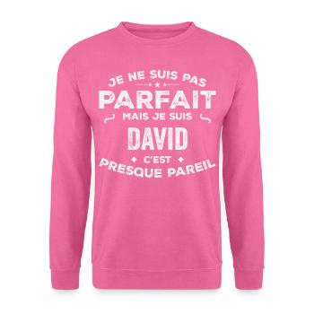 David A first name, a story, a personality - Unisex Sweatshirt - pink - Front