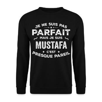 Mustafa A name, a story, a personality - Unisex Sweatshirt - black - Front - Alina (178cm) & Michal (187cm)