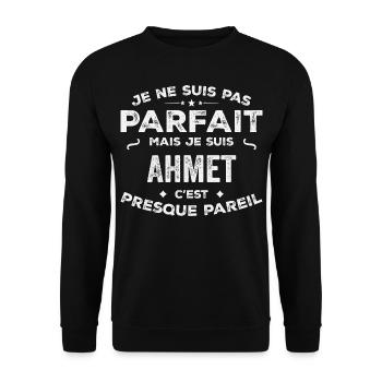 Ahmet Un Prénom, Une Histoire, Une Personnalité - Sweat-shirt Unisexe - noir - Devant - Alina (178cm) & Michal (187cm)