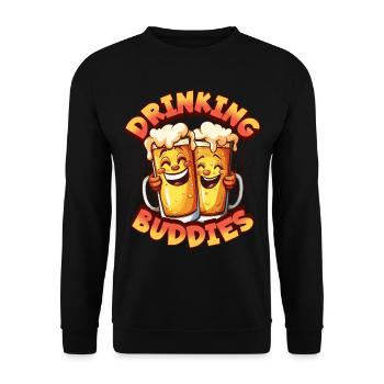 Beer Drinking Buddies Partnerlook Beer Mugs Funny - Unisex Sweatshirt - black - Front - Alina (178cm) & Michal (187cm)