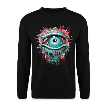Psychedelic Eye Colorful LSD Drugs Trip - Unisex Sweatshirt - black - Front - Alina (178cm) & Michal (187cm)