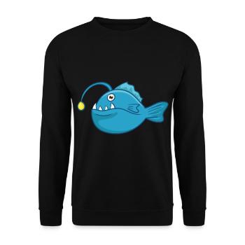 Thick deep-sea fish - Unisex Sweatshirt - black - Front - Alina (178cm) & Michal (187cm)