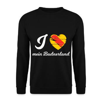 Ich liebe das Badnerland - Unisex Pullover - Schwarz - Vorne - Alina (178cm) & Michal (187cm)